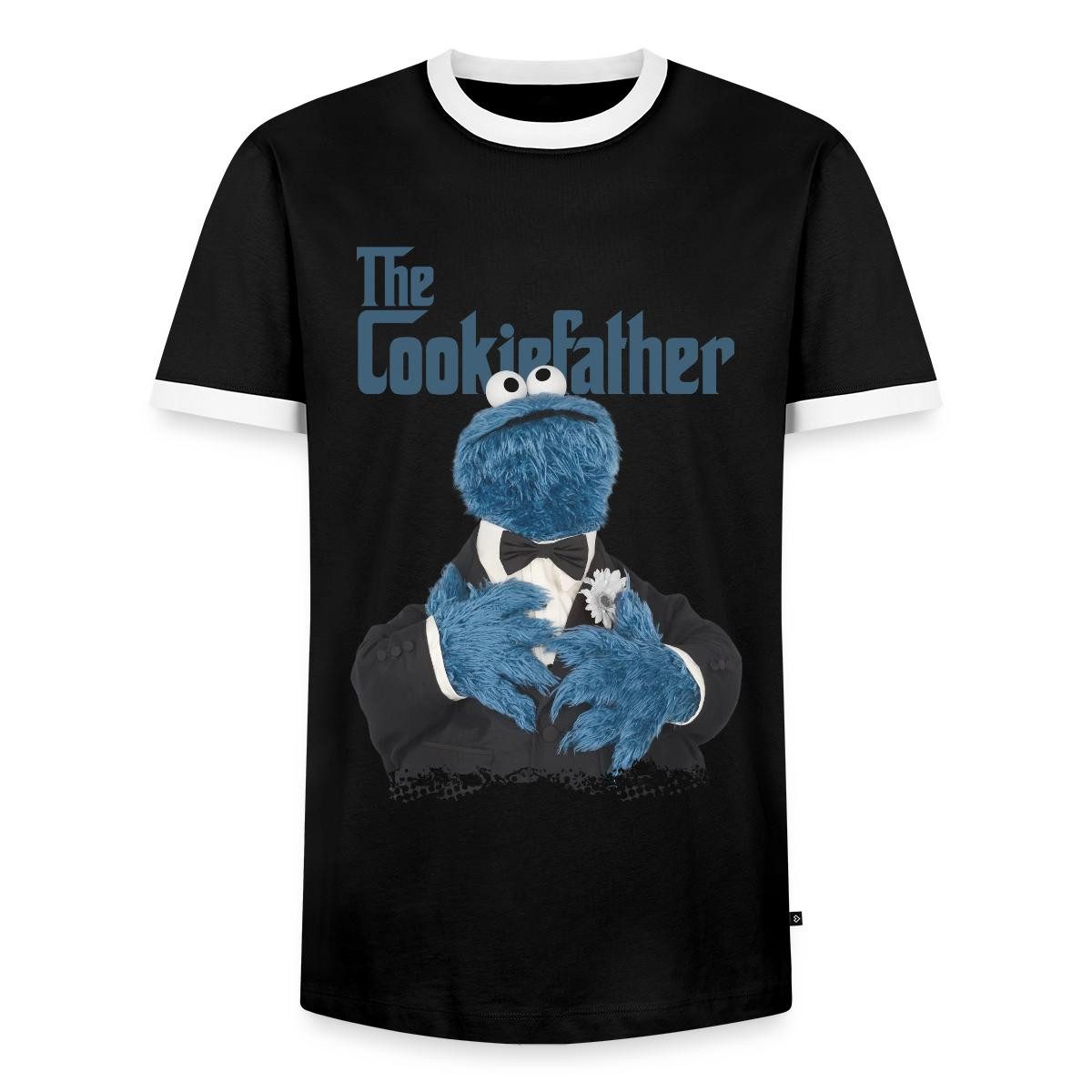 Spreadshirt T-Shirt Sesamstraße The Cookiefather Männer Kontrast T-Shirt (1-tlg)