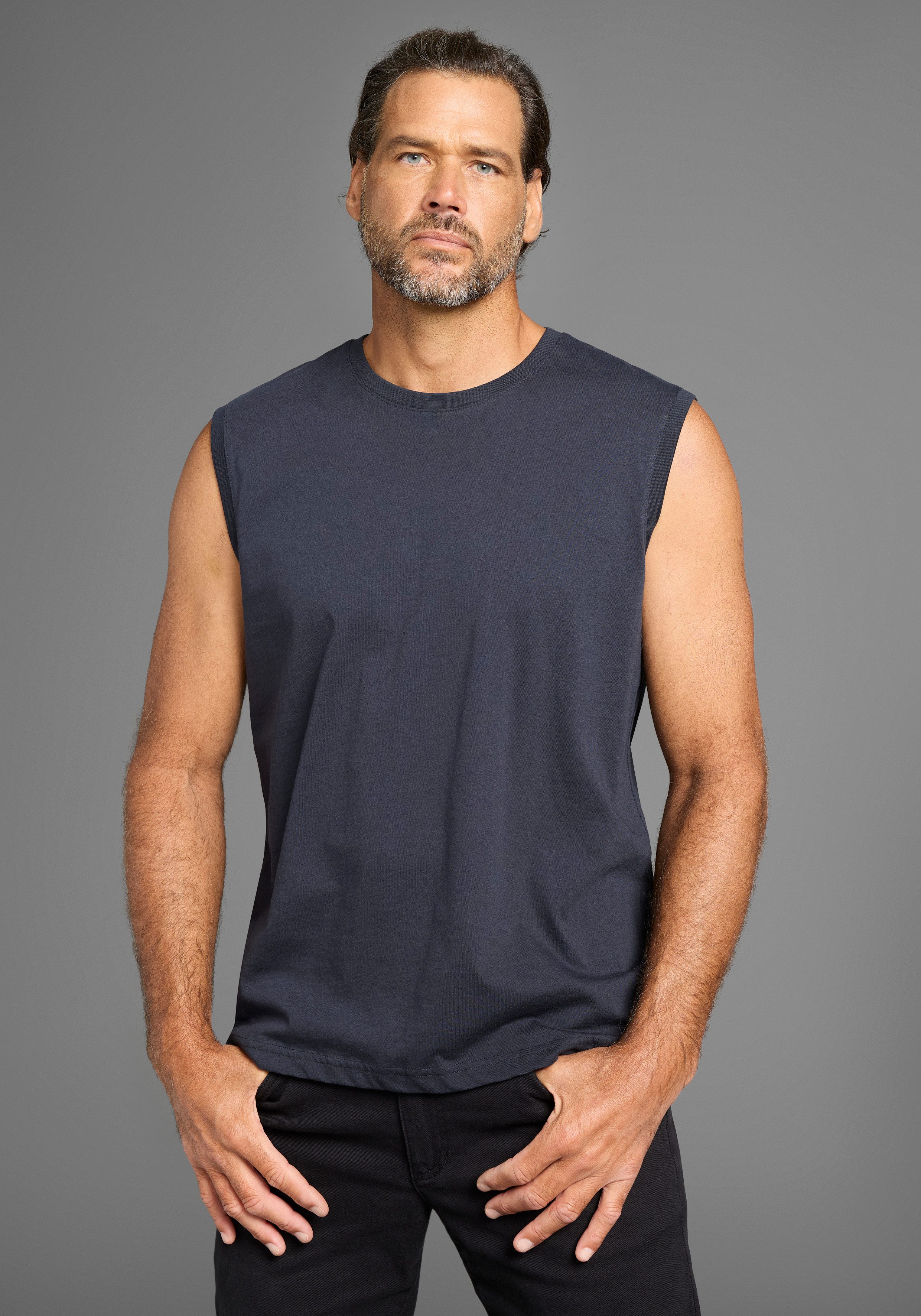 Man's World Muscleshirt (2er-Pack) ärmellos, bedruckt, Rundhalsausschnitt, aus 100% Baumwolle – Bild 2 von 5