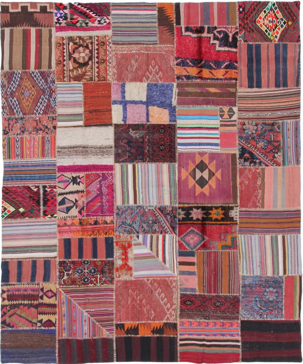 Nain Trading Orientteppich Patchwork 219x268 Handgeknüpfter Moderner Orientteppich, rechteckig, Höhe: 5 mm