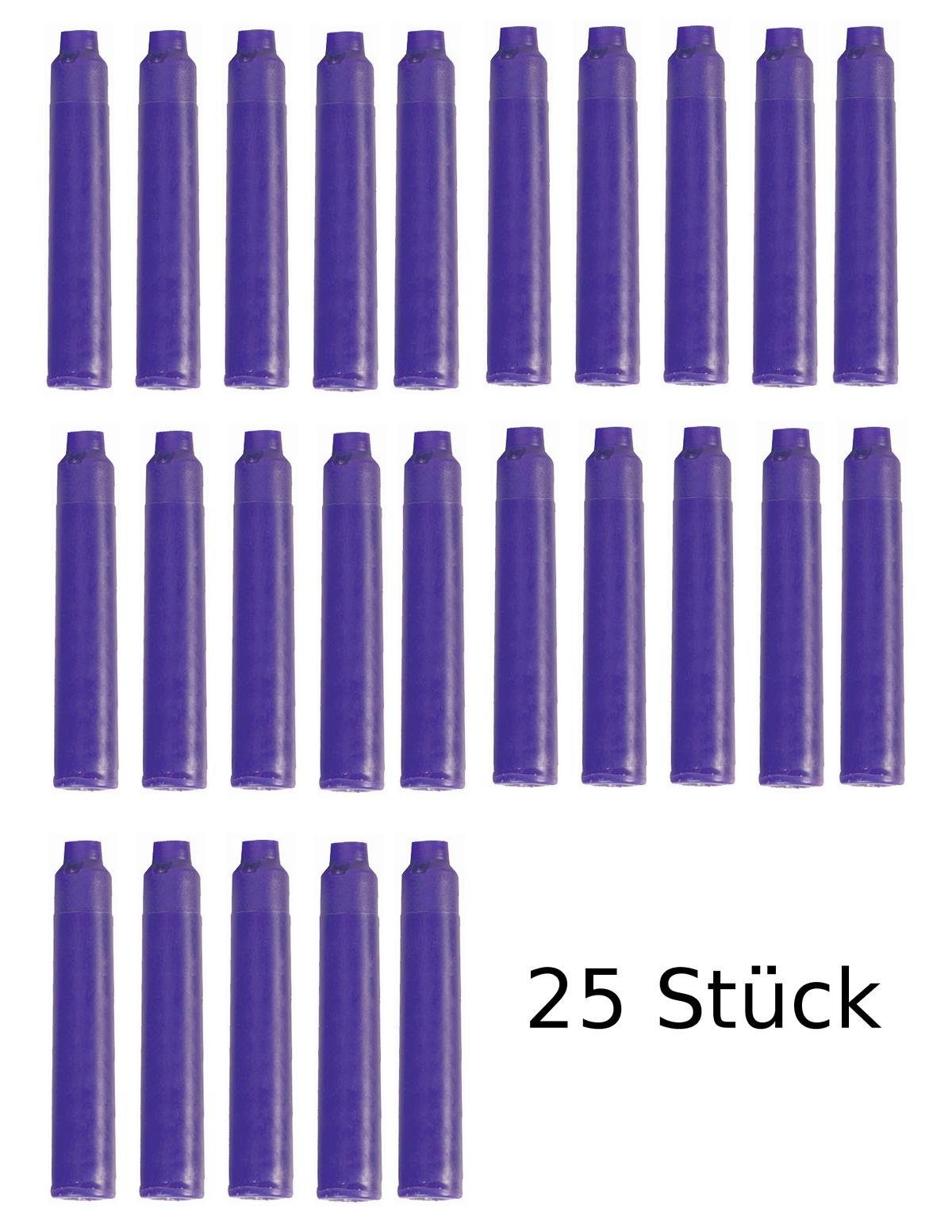 Stylex Schreibwaren 25 Füllerpatronen / Tintenpatronen / Farbe: lila Tintenpatrone