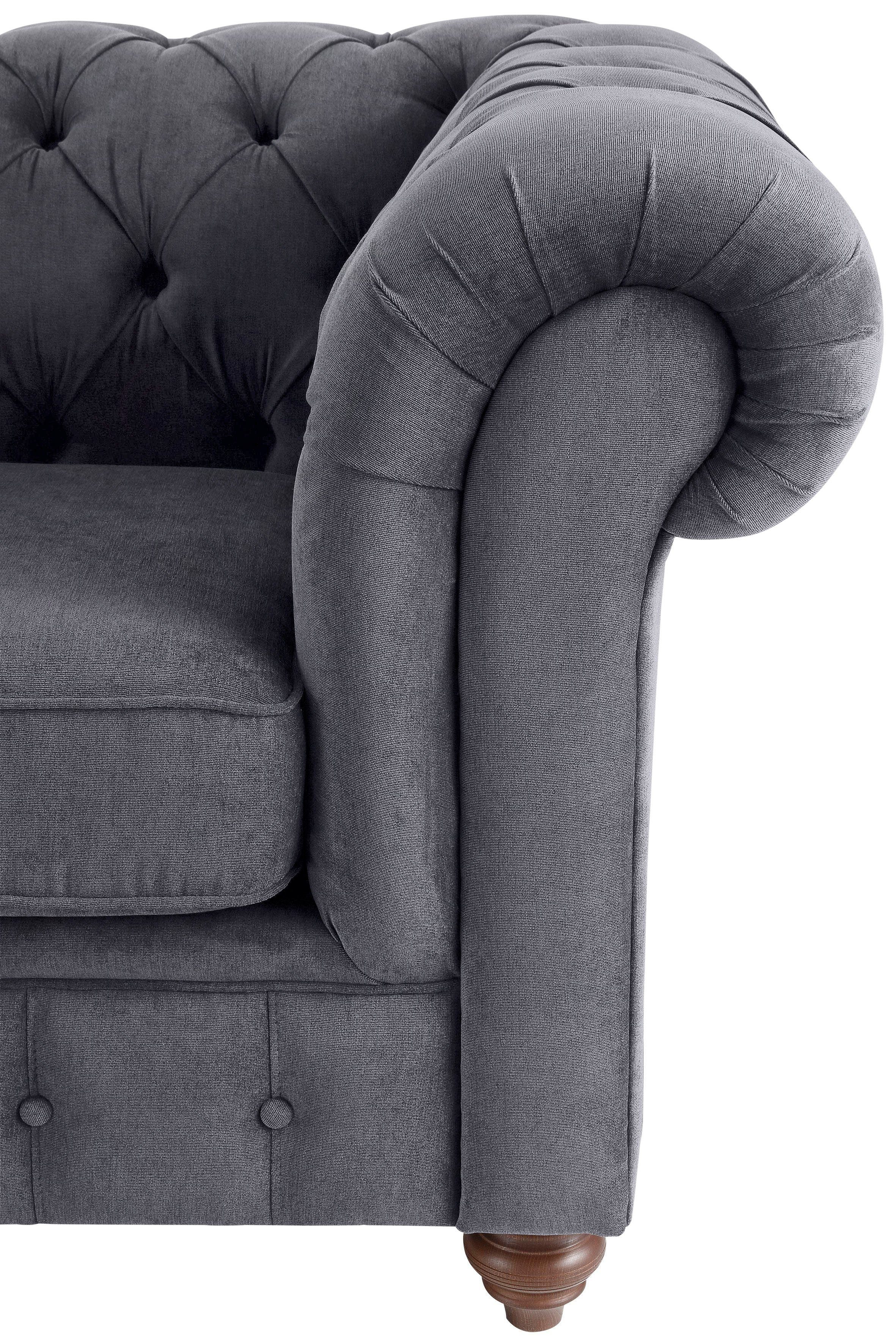 Home affaire Chesterfield-Sofa Chesterfield 3-Sitzer B/T/H: 198/89/74 cm, mit hochwertiger Knopfheftung, auch in Leder