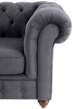 Home affaire Chesterfield-Sofa Chesterfield 3-Sitzer B/T/H: 198/89/74 cm, mit hochwertiger Knopfheftung, auch in Leder