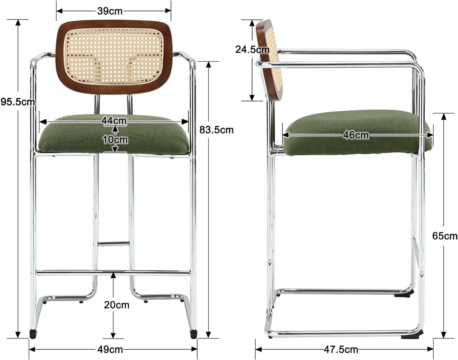 WAHSON OFFICE CHAIRS Barhocker 2er Set Rattan Küchenhocker mit Lehne Sitzfl günstig online kaufen