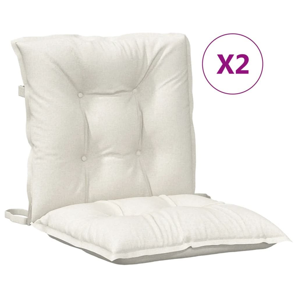 Sitzauflage Niedriglehner-Auflagen 2 Stk. Melange Creme 100x50x7 cm Stoff