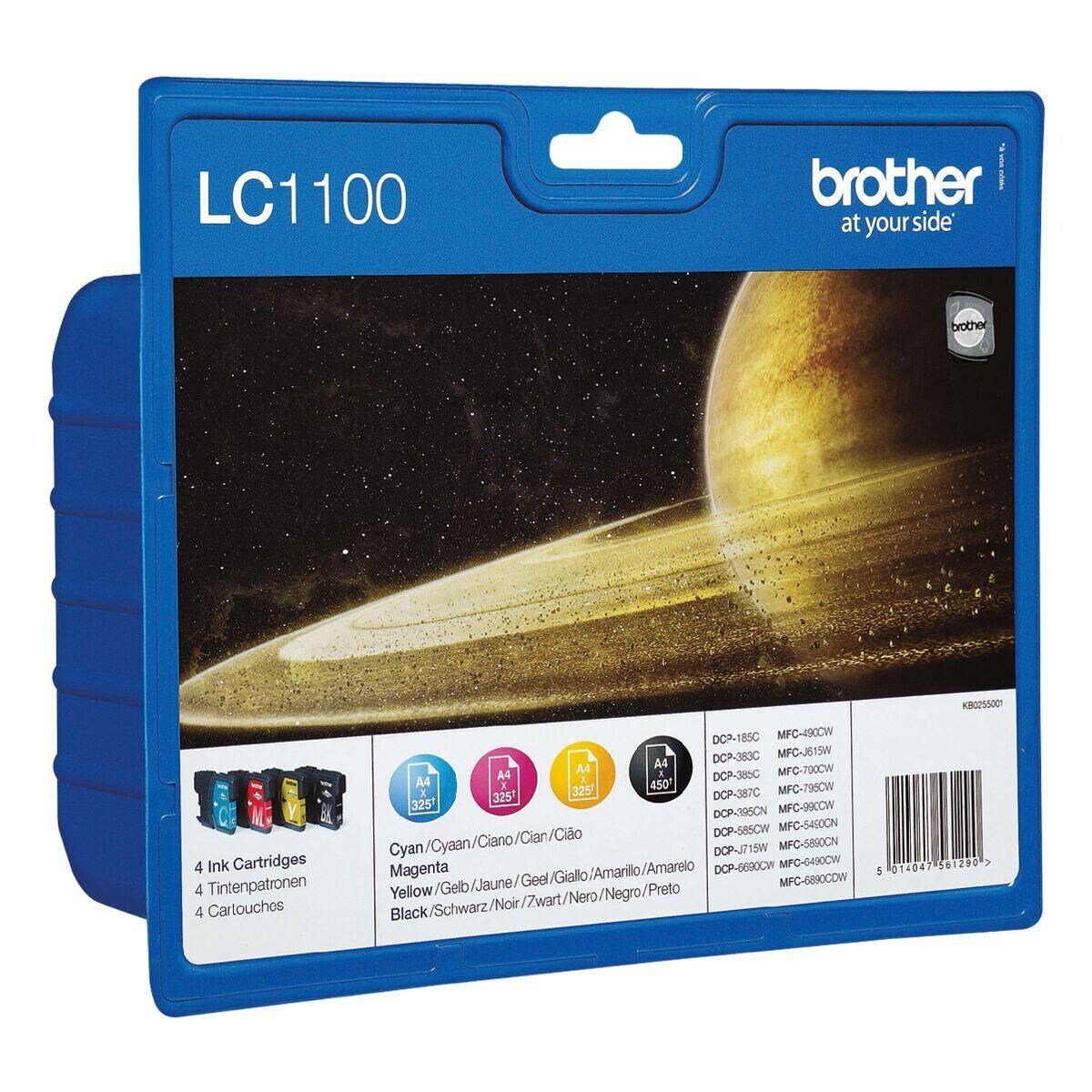 Brother LC-1100VALBPDR Tintenpatrone (Set, 4-tlg., schwarz, cyan, magenta, gelb)