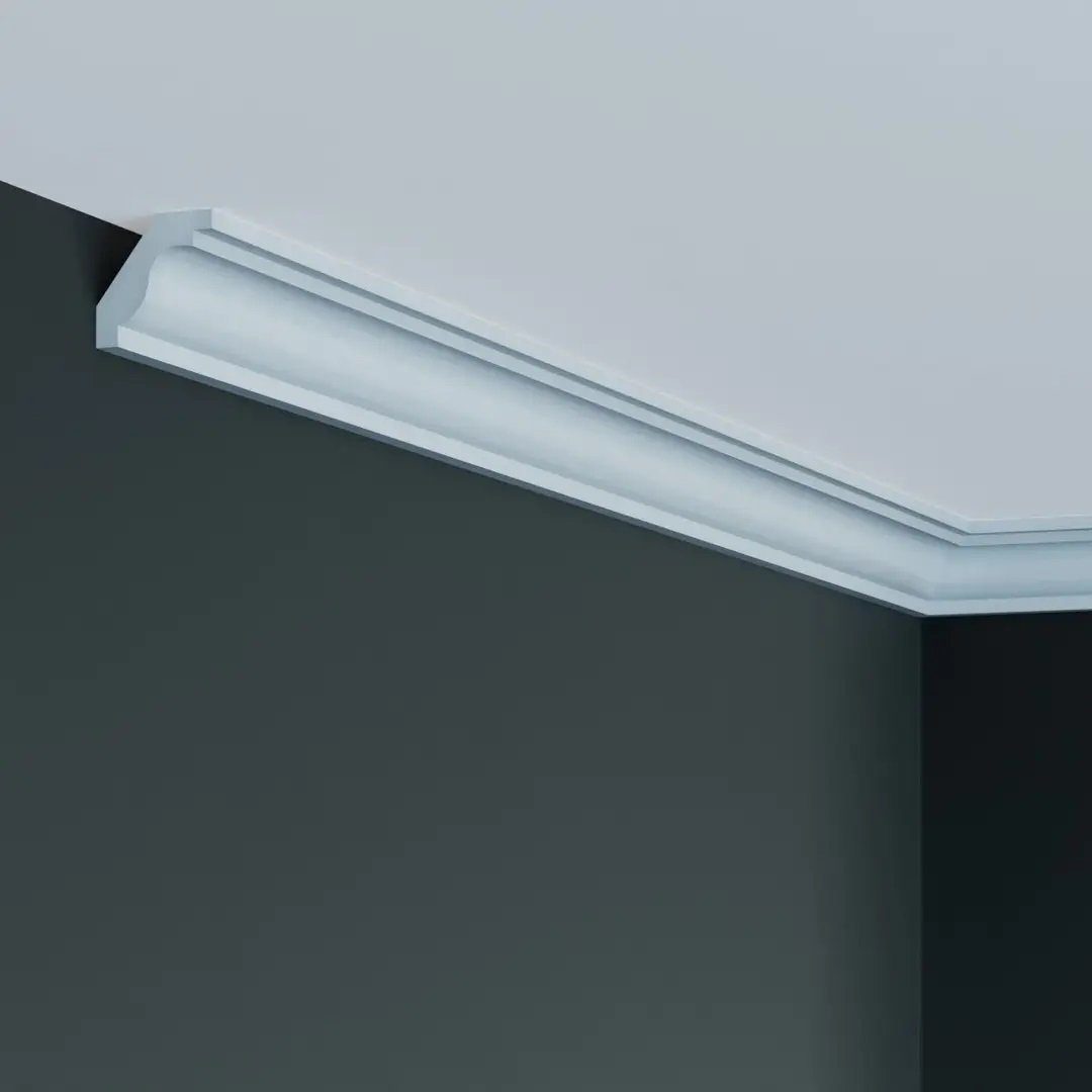 PROVISTON Stuckleiste Polyurethan, 32 x 32 x 2000 mm, Weiß, Deckenleiste, Kleben, Polyurethan, 1-St.