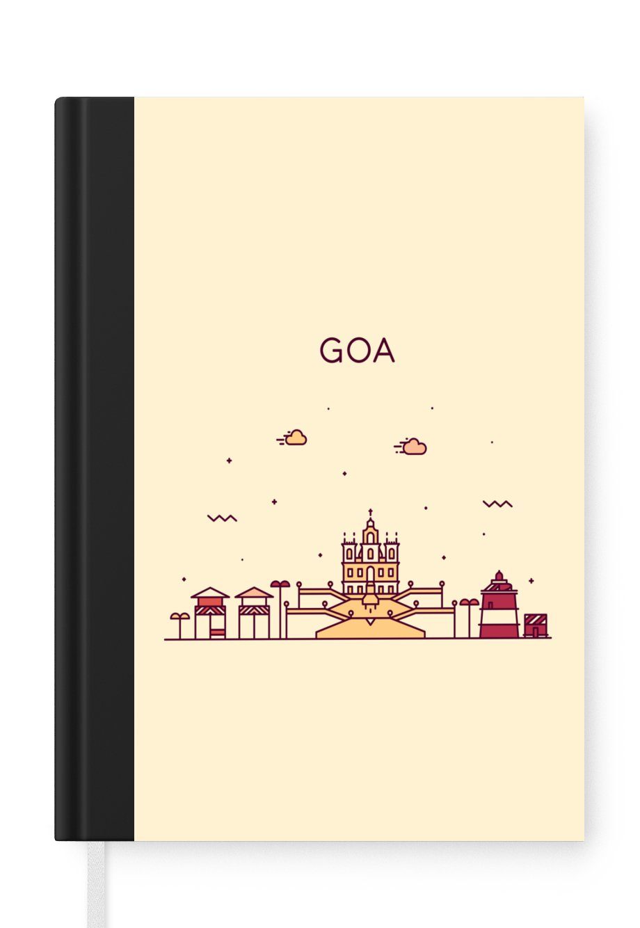 MuchoWow Notizbuch Indien - Goa - Skyline, Journal, Merkzettel, Tagebuch, Notizheft, A5, 98 Seiten, Haushaltsbuch