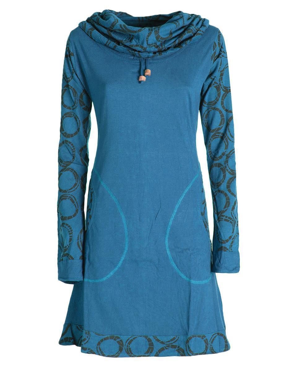 Vishes Jerseykleid Langarm Kleid Schal-Kleid Winterkleider günstig online kaufen