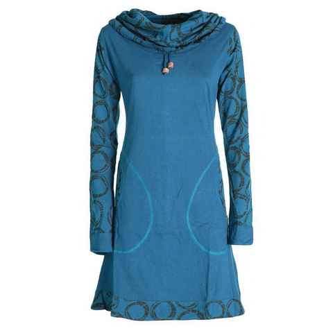 Vishes Jerseykleid Langarm Kleid Schal-Kleid Winterkleider Baumwollkleid Elfen, Goa, Hippie Style