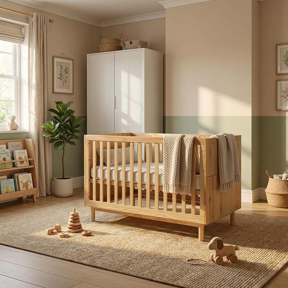 HOME DELUXE Kinderbett COCO - 72 × 140 × 84 cm, höhenverstellbar, entnehmbaren Stangen, Mitwachsendes Babybett