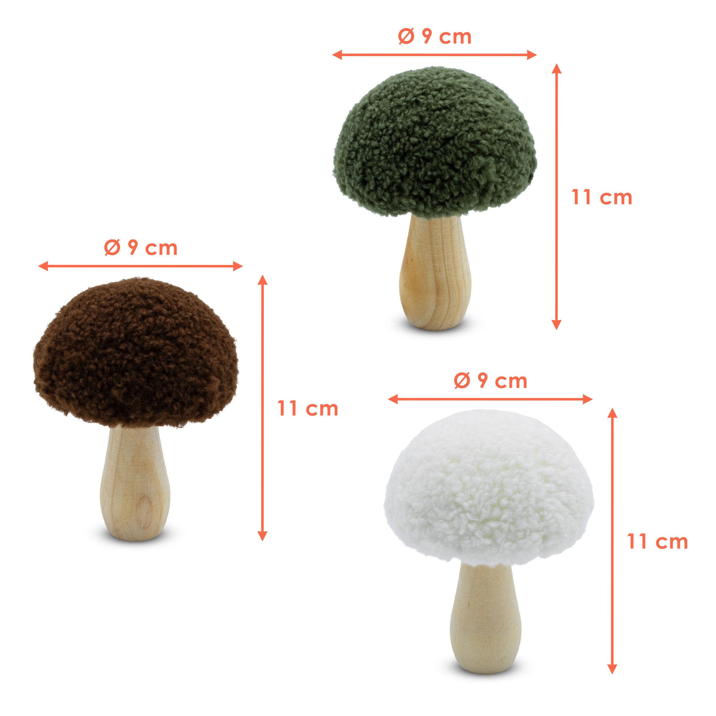 Spetebo Dekofigur Holz Deko Pilz mit Stoff Hut 11 cm zum Hinstellen (Anzahl günstig online kaufen