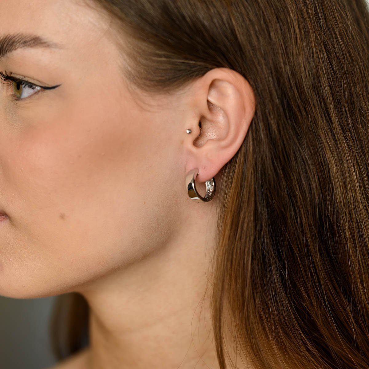 Materia Paar Creolen Damen Silber breit Ø18mm SO-376, 925 Sterling Silber, günstig online kaufen