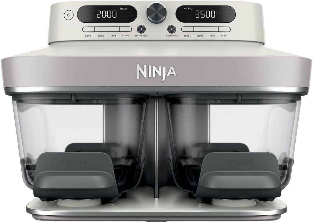 NINJA Heißluftfritteuse DD102EUIV2 Ninja CRISPi DualZone Glas-Air-Fryer mit 8 Funktionen – Weiß, 2860 W – Bild 2 von 5