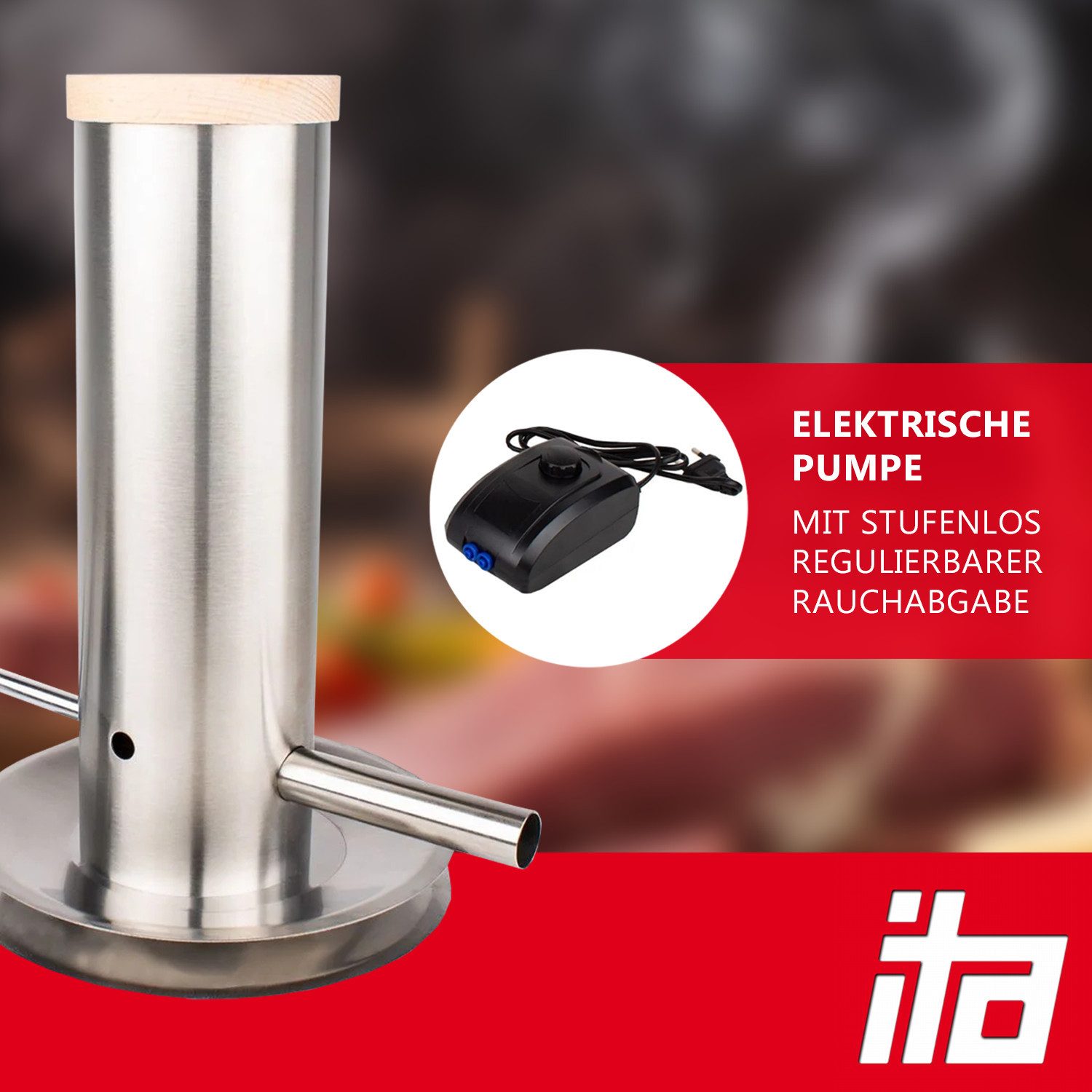 ITA Räucherofen Kaltrauchgenerator aus Edelstahl Raucherzeuger für Räucheröfen Smoker, 1-St., Rauchgenerator zum Kalträuchern von Fisch, Fleisch, Käse