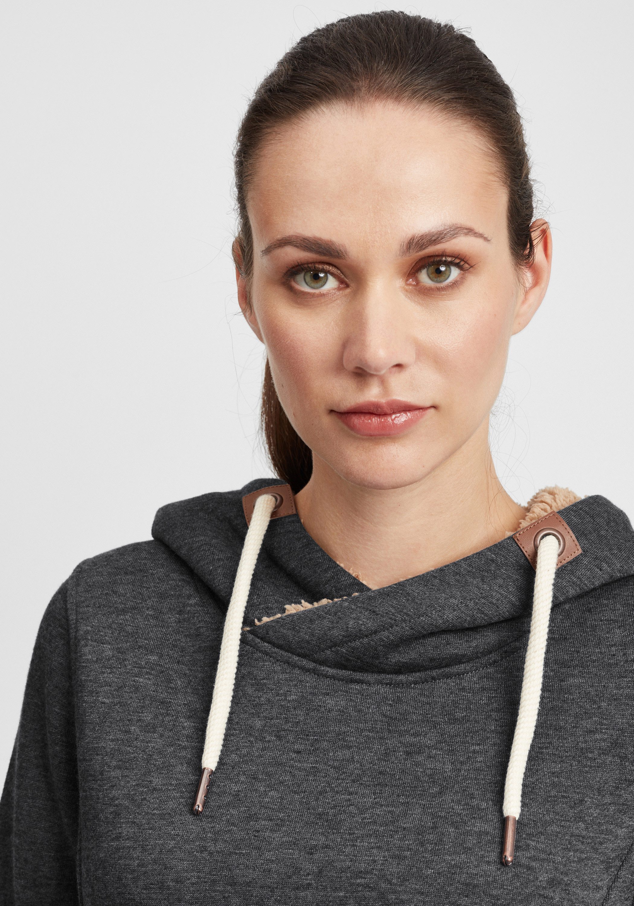 OXMO Hoodie OXVicky Kapuzenpullover lang geschnitten
