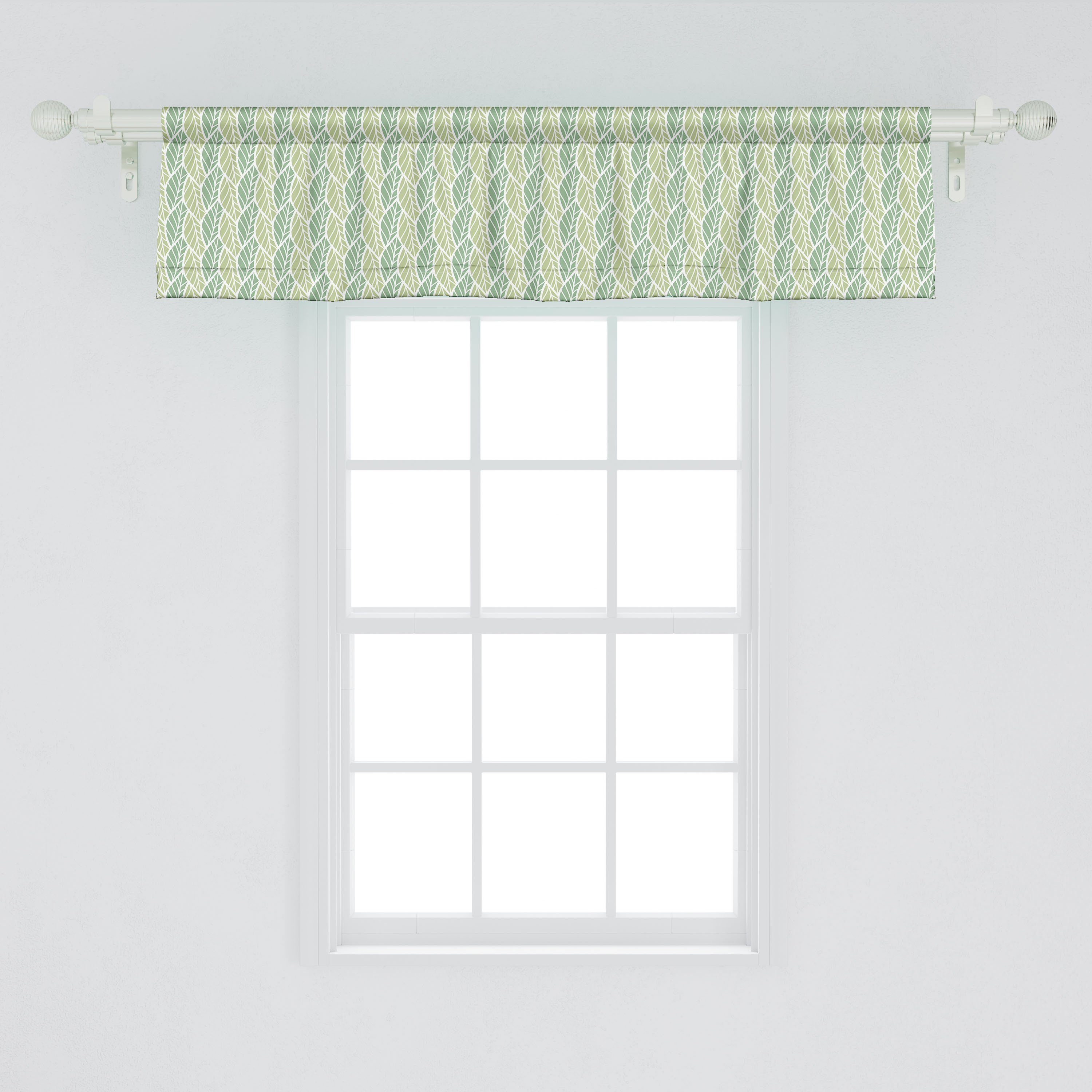 Vorhang Abakuhaus, Microfaser, mit für Küche Stangentasche, Schlafzimmer Blatt Design Dschungel-Blätter Scheibengardine Dekor Pastel Volant
