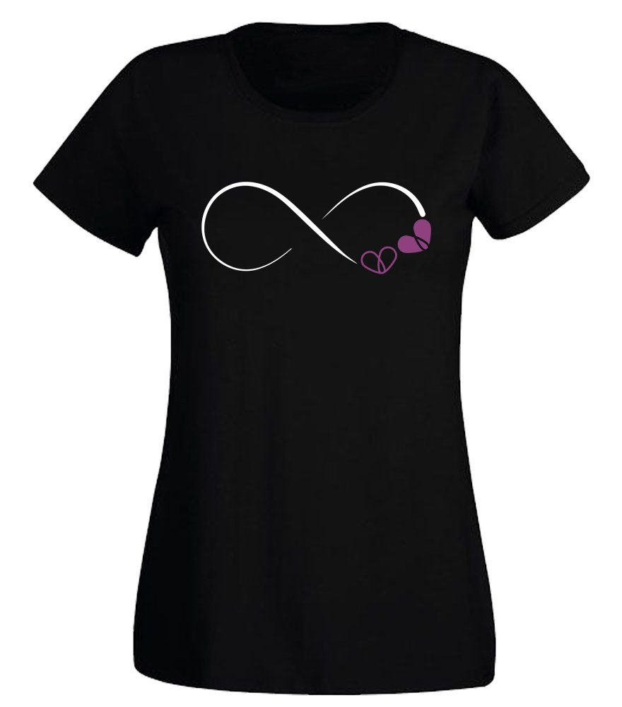 G-graphics T-Shirt Infinity Hearts Slim-fit Damen T-Shirt mit Frontprint zum Valentinstag