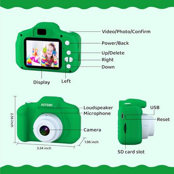 ASTGMI Sichere Materialien Kinderkamera (12 MP, 5x opt. Zoom, inkl. 5 Puzzlespiele die Kreativität und Intelligenz der Kinder, mit 2,0-Zoll-HD-1080P IPS-Bildschirm schützt die Augen und ermöglicht)