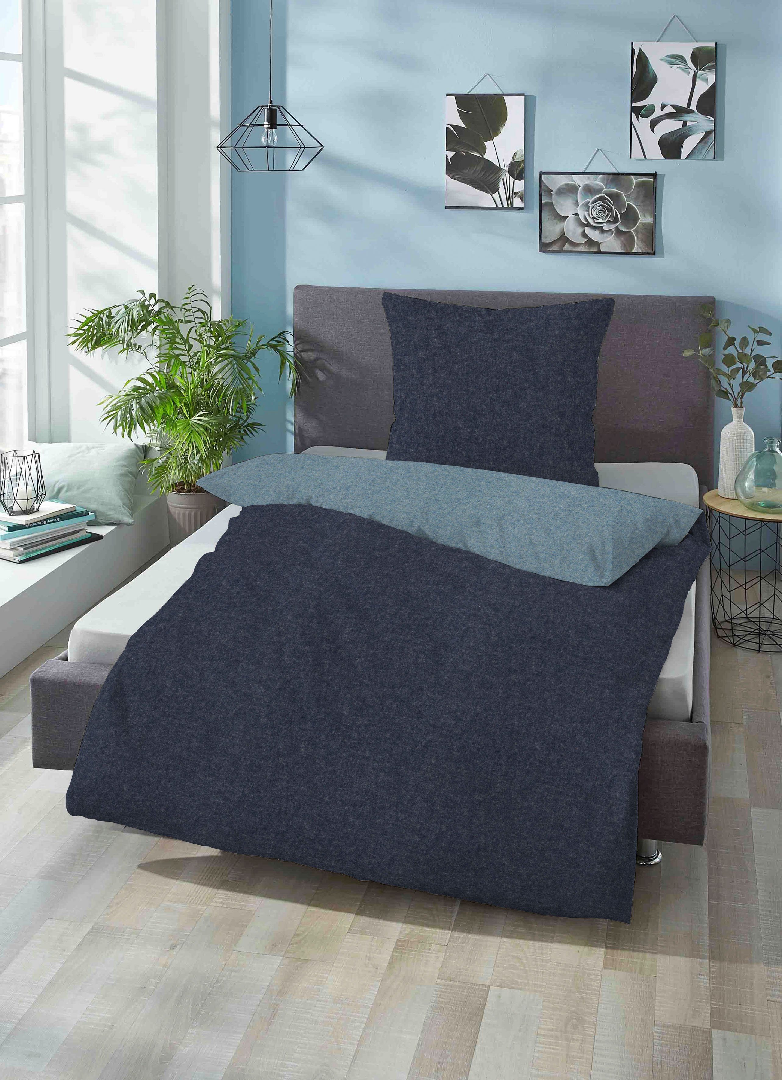 Biberna Wendebettwäsche Hermal, Flanell, 2 teilig, günstig online kaufen
