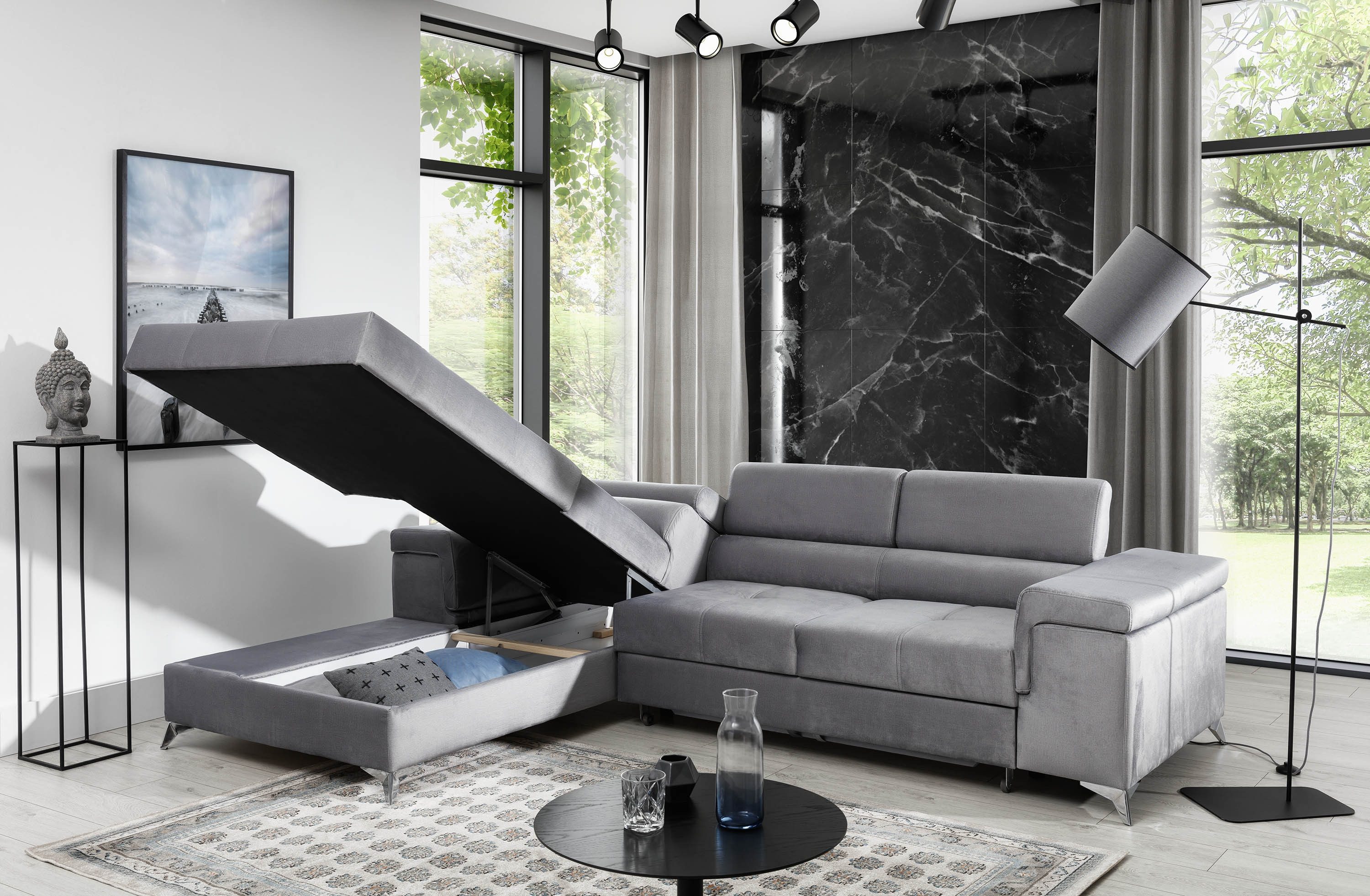 MF Design Polsterecke Ricky, mit Bettfunktion