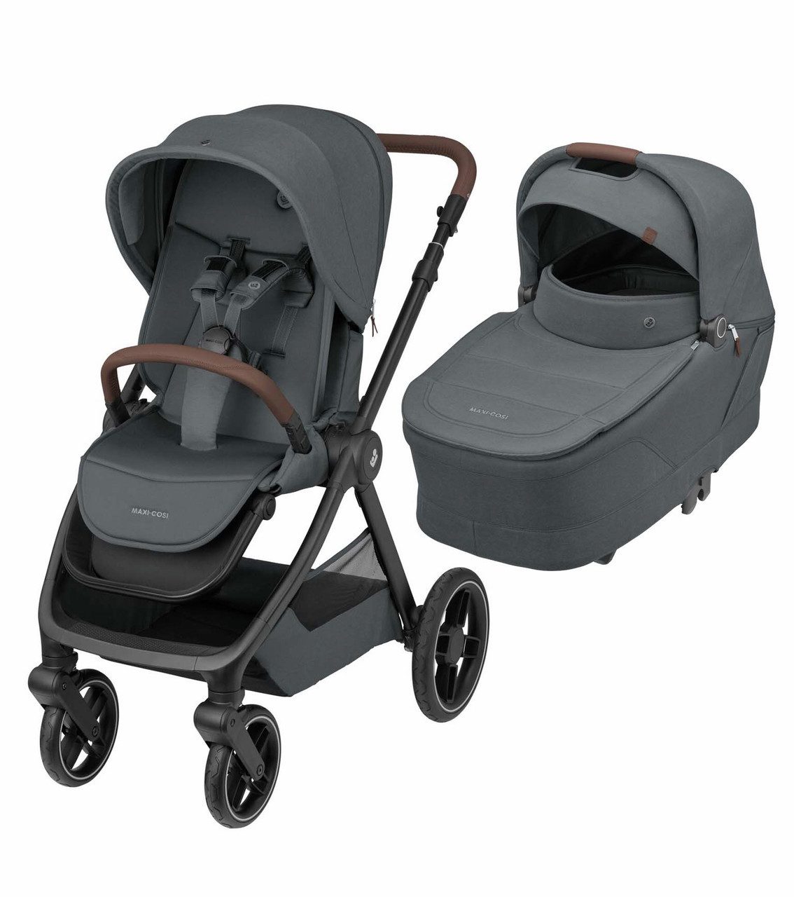 Maxi-Cosi Kinder-Buggy Maxi-Cosi Oxford Plus Baby Kinderwagen, 2-in-1 Set, mit Babywanne, 0–4, Bequeme Babywanne für Neugeborene Geräumiger Sitz und ergonomische R…