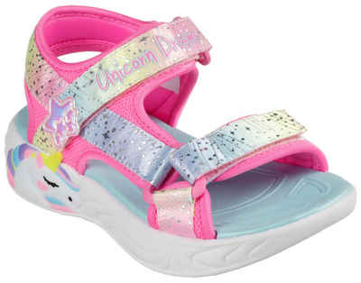 Skechers Kids UNICORN DREAMS SANDAL MAJESTIC BLISS Sandale, Sommerschuh, Klettschuh, Blinkschuh, blinkende Einhorn-Applikation