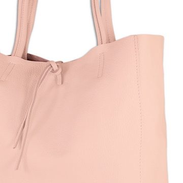 Toscanto Schultertasche Toscanto Damen Shopper Schultertasche (Shopper), Damen Shopper, Schultertasche Leder, rosa, Größe ca. 30cm