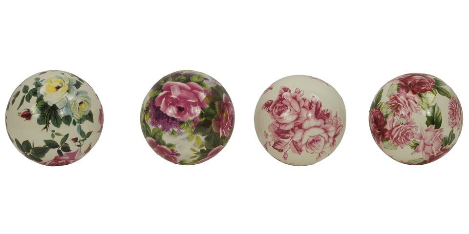 Dekokugel 4er Set Romantische Dekokugel Rose