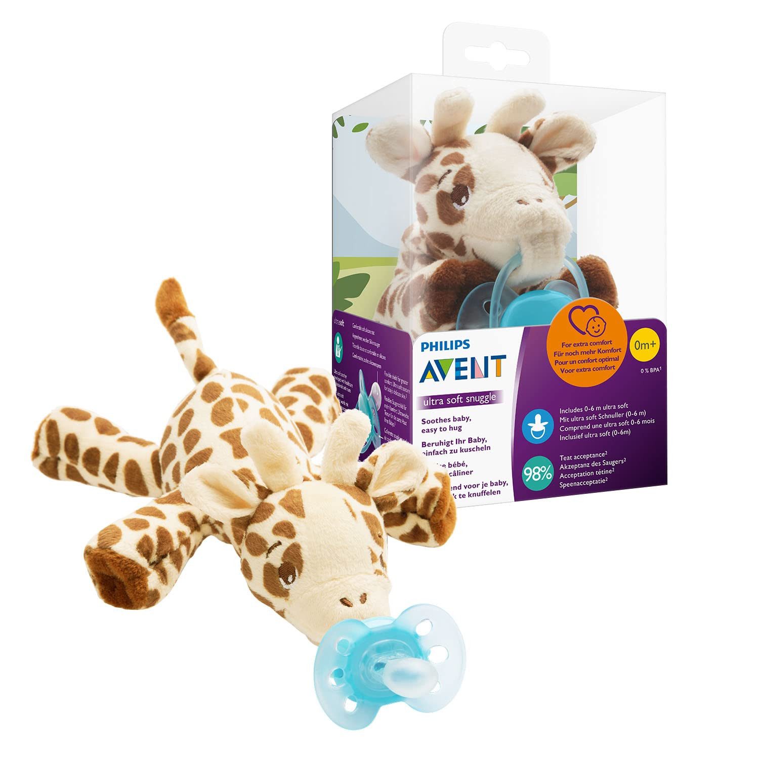 Philips AVENT Puppen Schnuller Philips Avent SCF348/11 Snuggle Giraffe, 0-6 günstig online kaufen