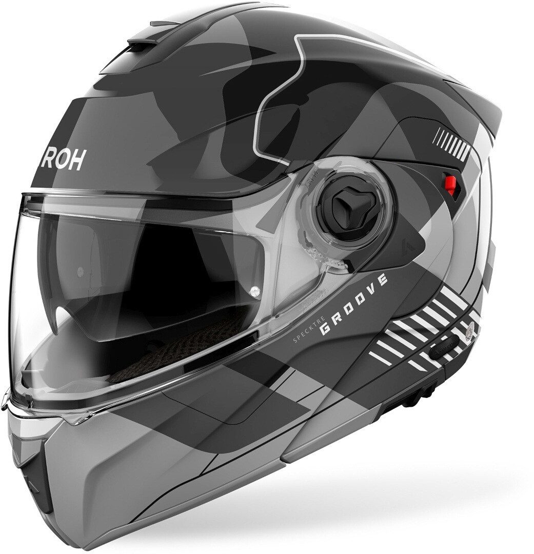 Airoh Motorradhelm Specktre Groove Klapphelm, vorbereitet für Kommunikationssystem,Pinlockscheibe enthalten,vor