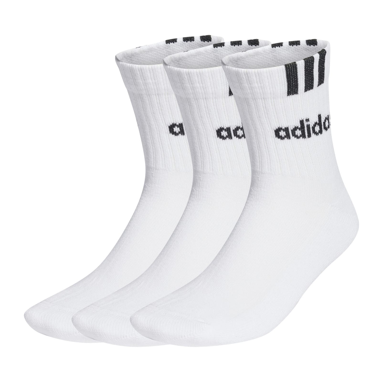 adidas Performance Sportsocken Crew Cushion 3-Streifen Linear weiss - 3 Paa günstig online kaufen