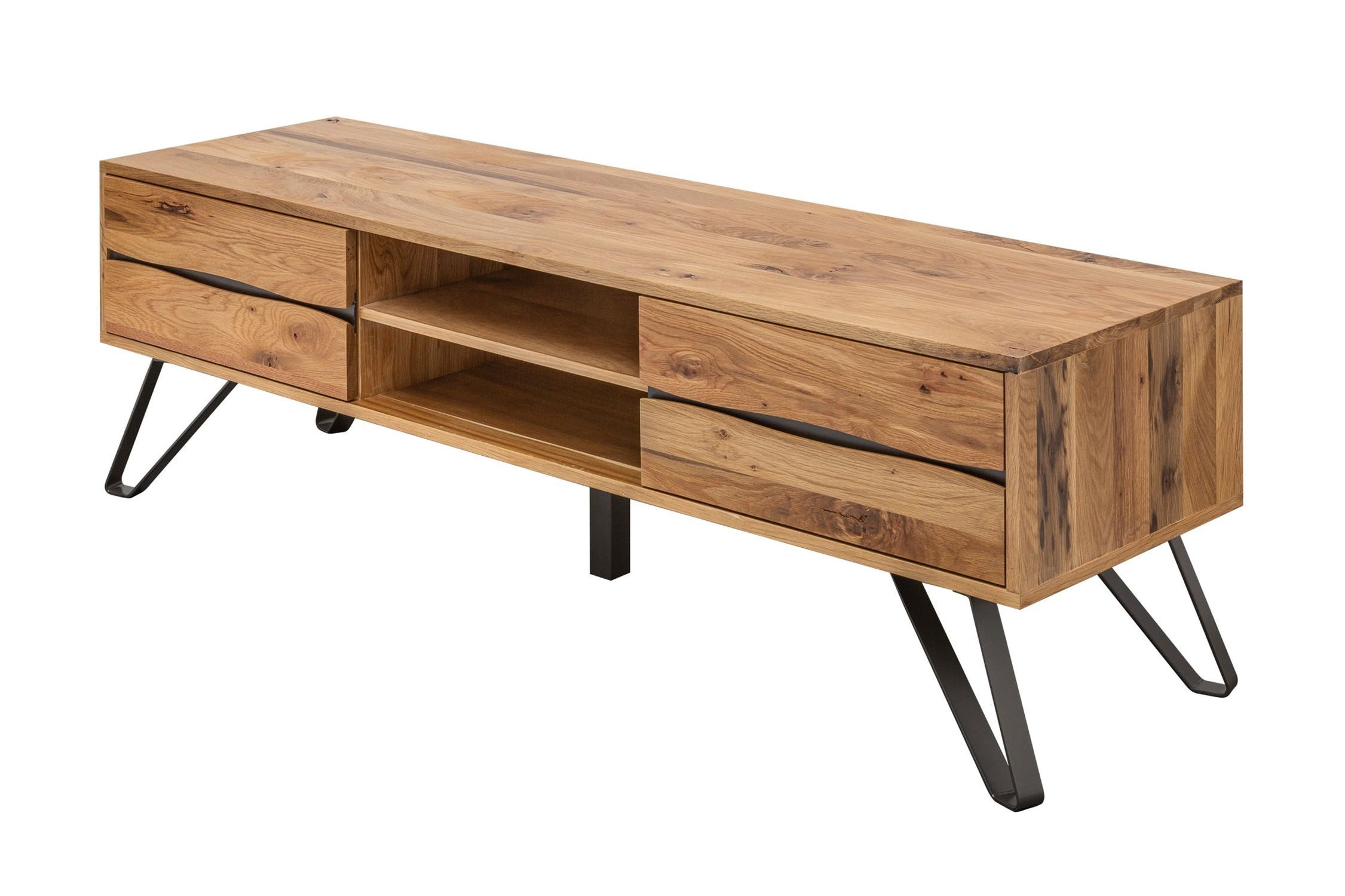 Licht-Erlebnisse TV-Board PATRICIA, Holz 160 cm breit Schubladen Fächer Industrial Design
