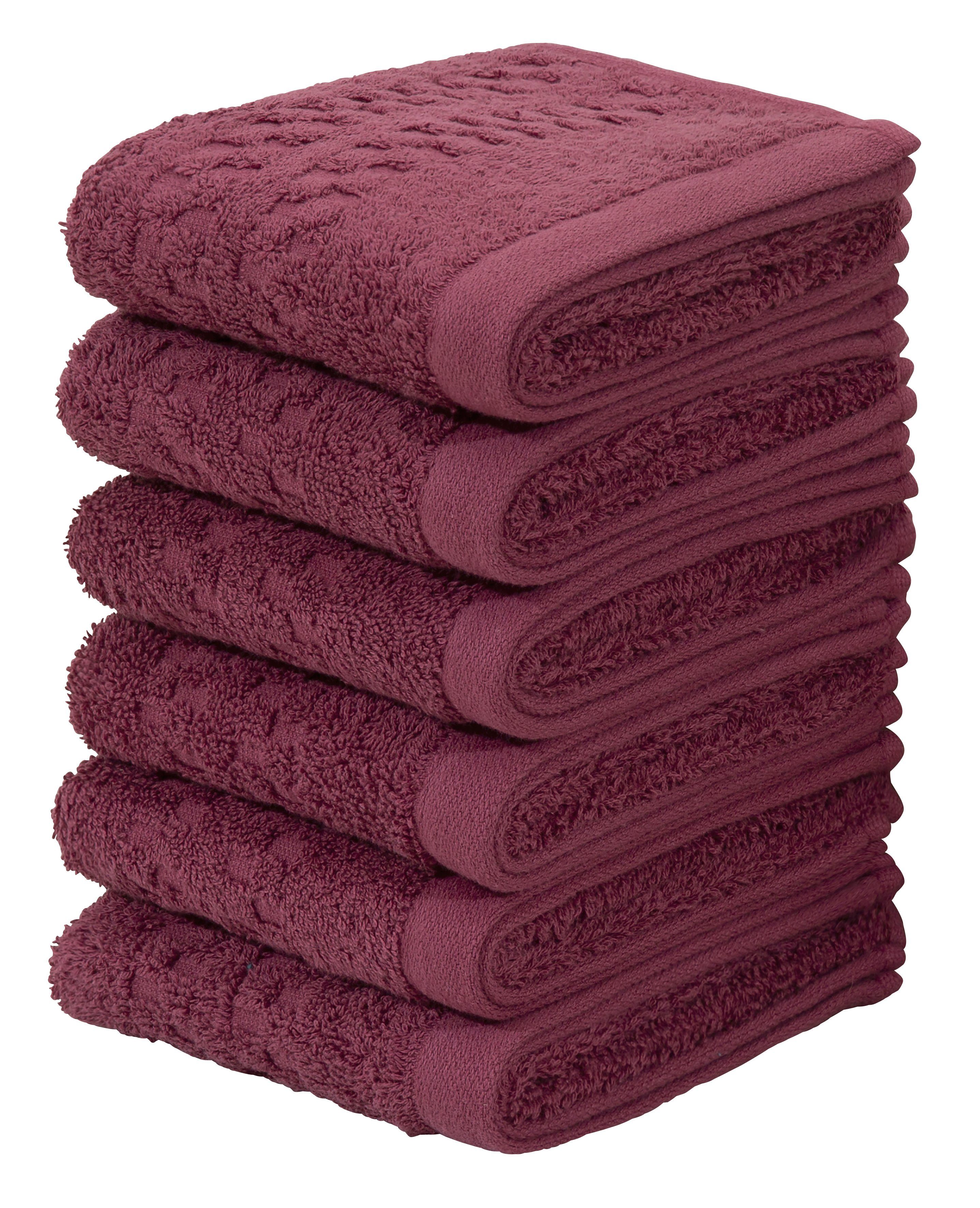OTTO home Gästehandtücher Regona, Gästehandtücher 30x50cm, flauschig und weich, 500 gr/m², Frottier (Set, 6-St), Premium Handtücher mit Bordüre, Set, 100% Baumwolle, 5 Jahre Garantie