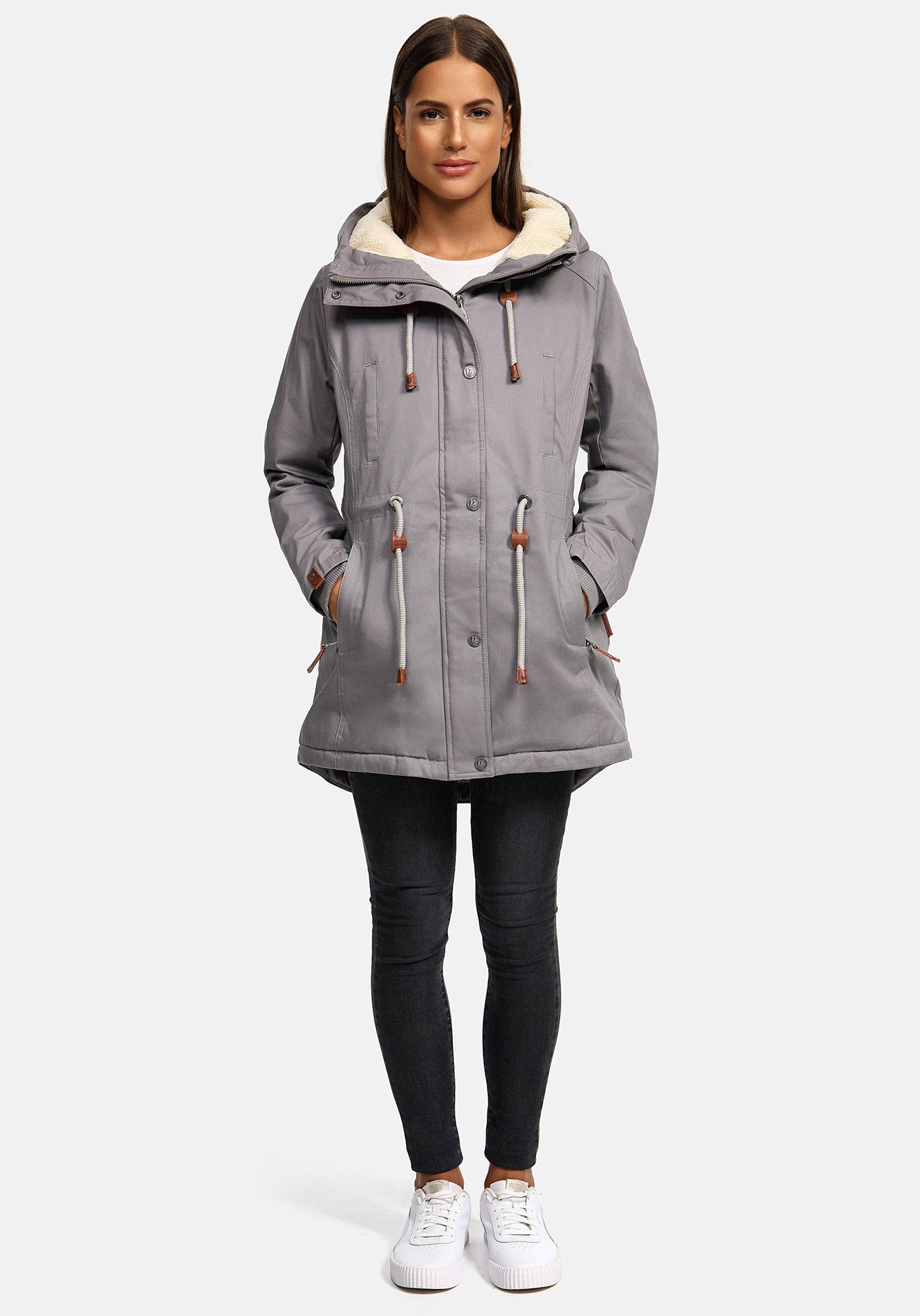 Navahoo Winterjacke Ireliaa mit warmen Teddyfell