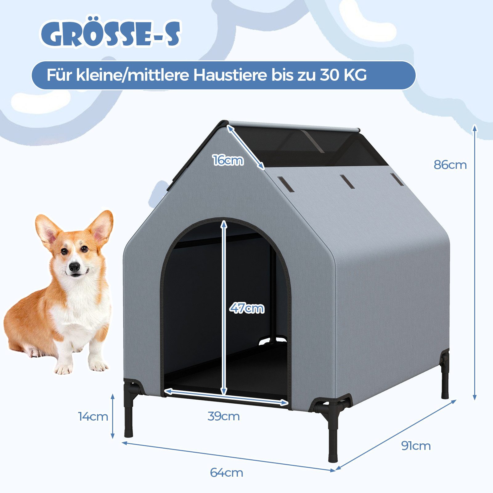 COSTWAY Hundehütte