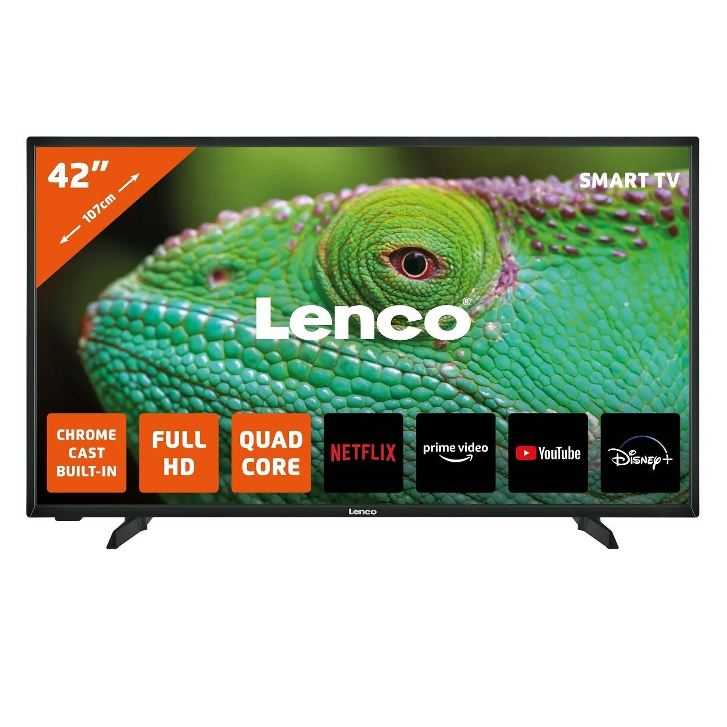 Lenco LED-4243BK LED-Fernseher (106 cm/42 Zoll, Full HD, Smart TV, Android  Smart TV mit Tripple-Tuner)