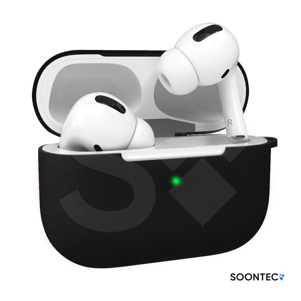 SOONTEC Kopfhörer-Schutzhülle Case Silikon Hülle Cover für Apple Airpod Kopfhörer AirPods Pro, AirPods, sichtbare Front-LED