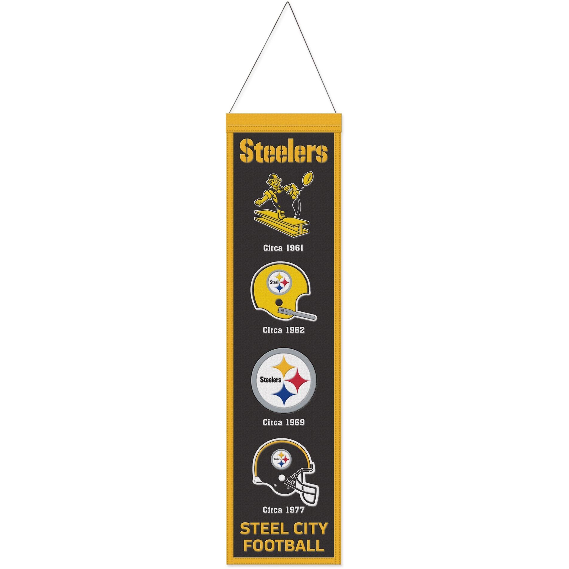 WinCraft Wanddekoobjekt NFL Teams EVOLUTION Wool Banner 80x20cm Pittsburgh Steelers