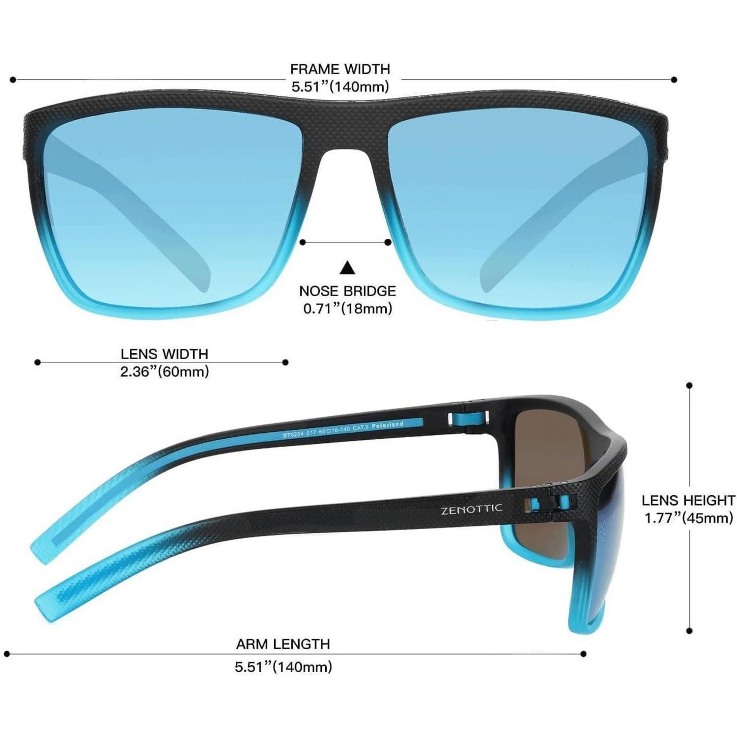 LuxusKollektion Sonnenbrille Sonnenbrille Herren C17 Black Crystal Blue Rahmen Blue Lens