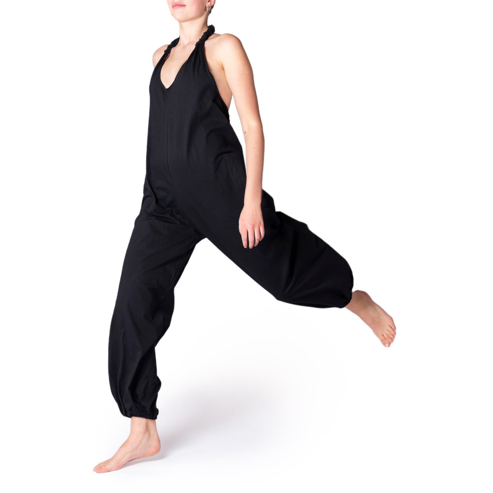 PANASIAM Relaxhose Sommer Overall Urban Jumpsuit aus 100% Baumwolle loose fit Hosenanzug Latzhose Einteiler ärmellose Schlupfhose mit Taschen und weitem Bein