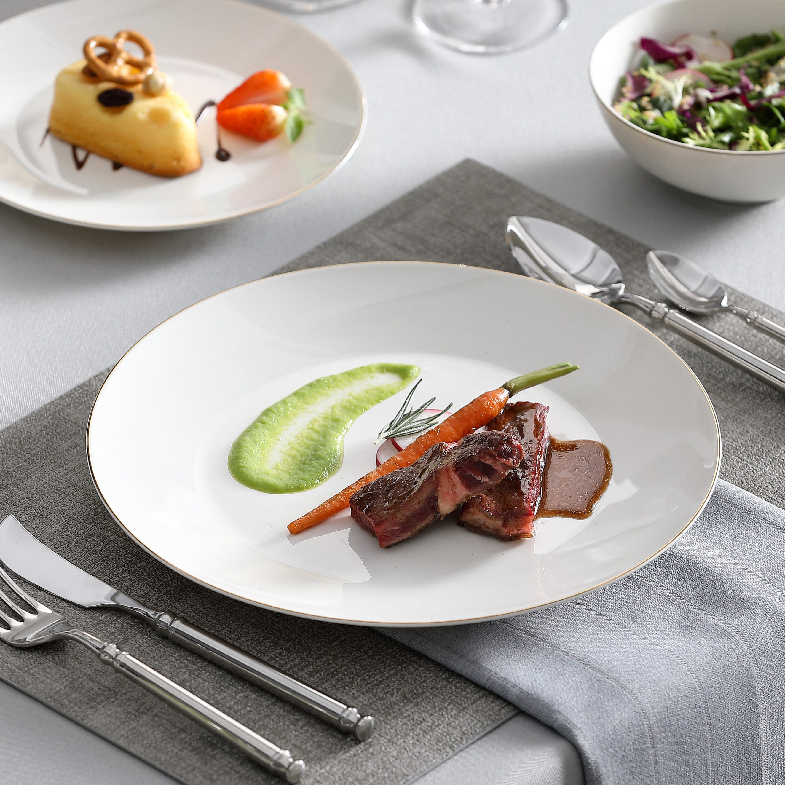 MALACASA Geschirr-Set Tafelservice JERA Weiß Geschirr Set (16-tlg), 4 Personen, Porzellan