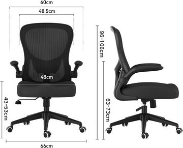 Hbada Bürostuhl (Bürostuhl ergonomisch: Schreibtischstuhl mit verstellbarem Sitz), Bürostuhl Ergonomischer Schreibtischstuhl Drehstuhl mit klappbaren