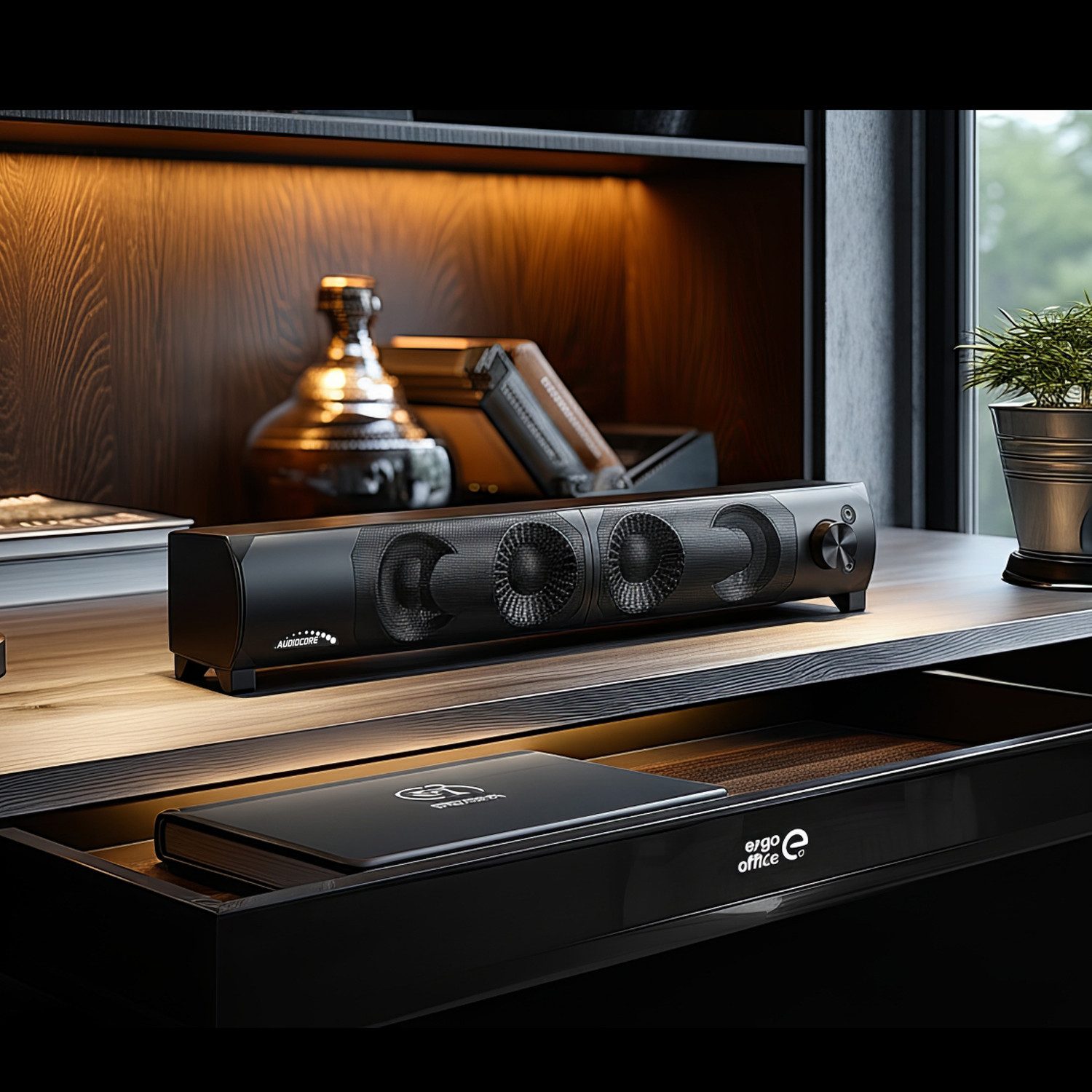 Audiocore AC955 PC-Lautsprecher 2.0 (6 W, Soundbar-Funktion [Modulare Verbindung] RGB-Bleuchtung 6W) – Bild 3 von 5