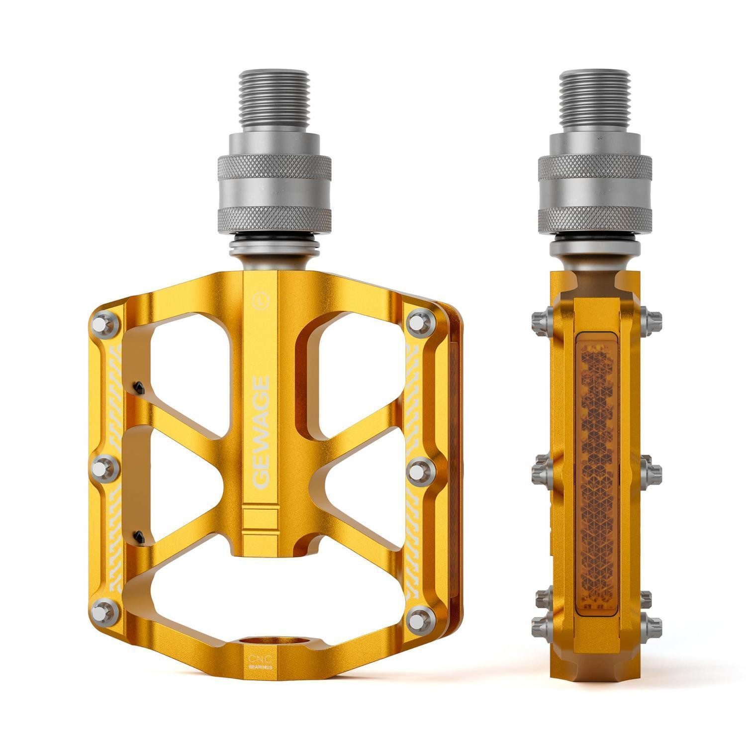 LuxusKollektion Plattformpedale Schnellwechsel-Pedal Aluminium Gold 9/16 Zoll
