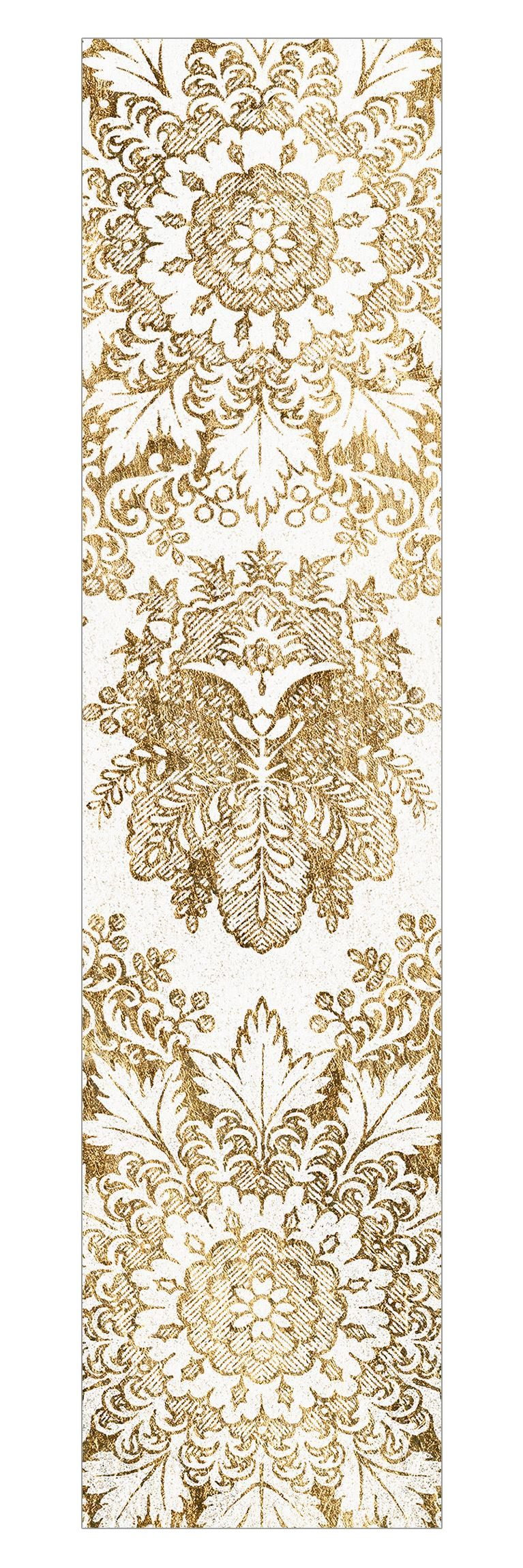 Bilderdepot24 Schiebegardine Flächenvorhang blickdicht Antike Barocktapete Gold (1 St), halbtransparent, Wohnzimmer große Flächengardine lichtdurchlässig für Klemm-System