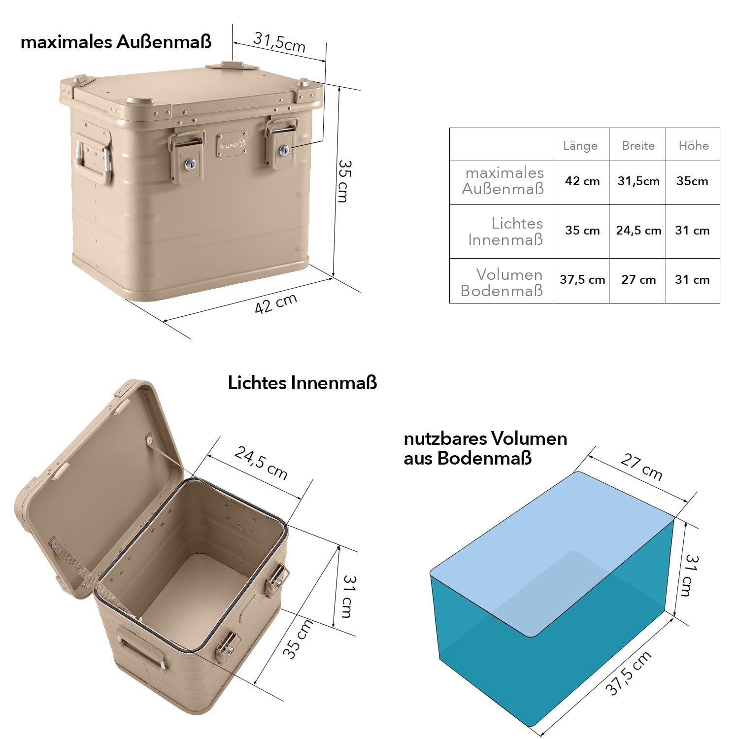 ALUBOX Aufbewahrungsbox mit Deckel und Druckguss günstig online kaufen