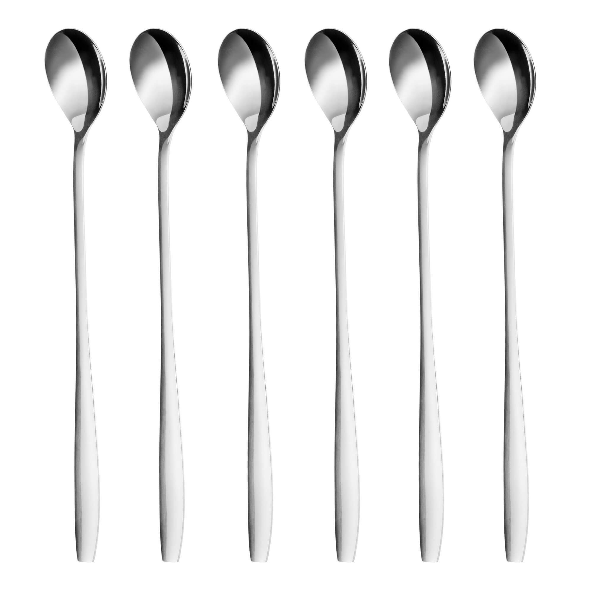 GRÄWE Latte-Macchiato-Löffel Latte Macchiato Löffel Set, Silber, 6-teilig, 22 cm