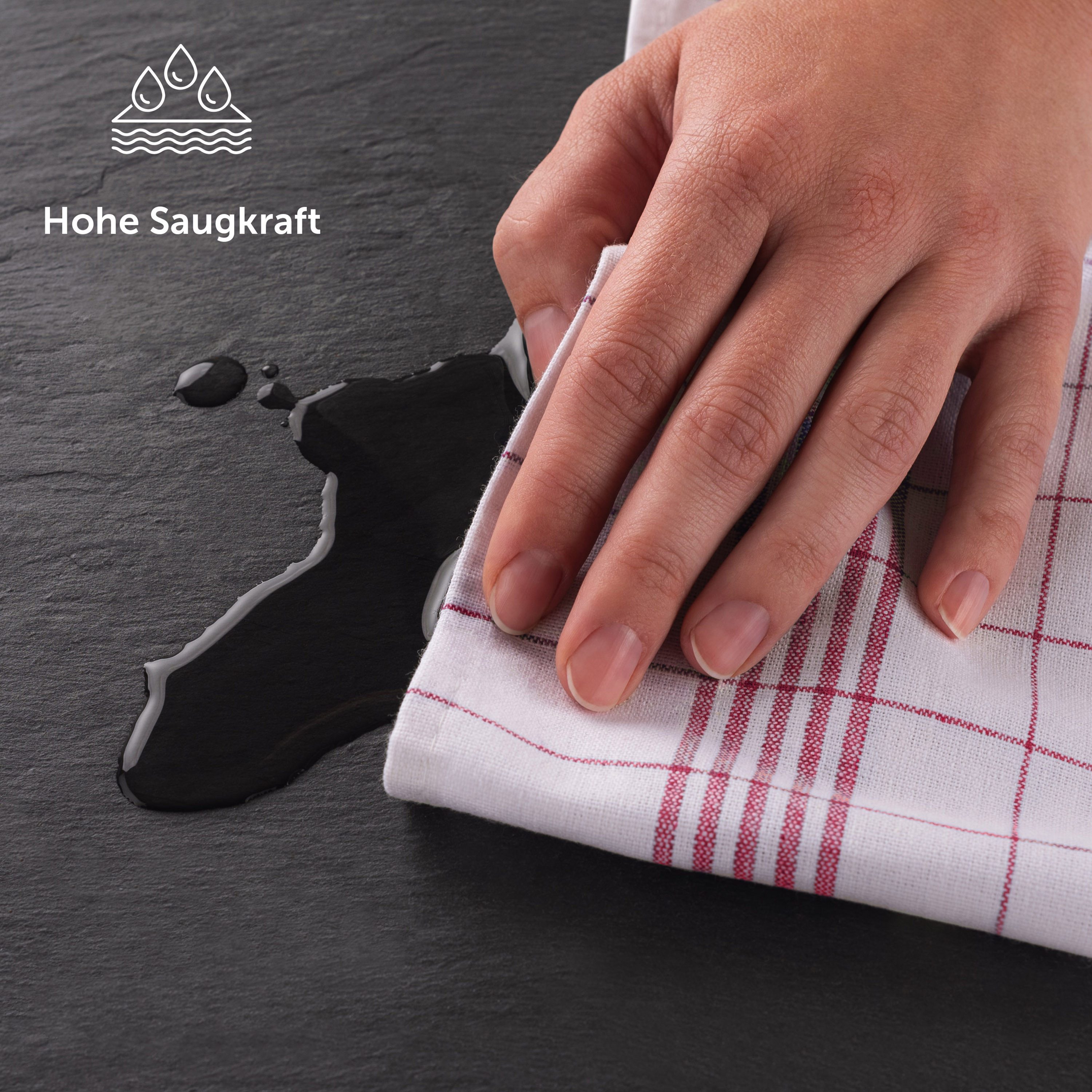 Blumtal Geschirrtuch Hochwertige im praktischen Set, (Set, 5-tlg., Set bestehend aus 5, 10 oder 20), in der Größe 50x70 cm, 100% Baumwolle
