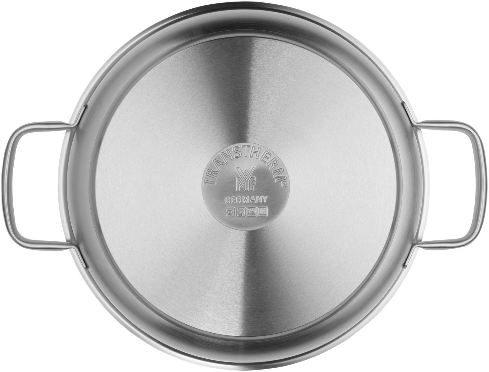 WMF Bratpfanne Gourmet Plus Servierpfanne 28 cm, Cromargan® Edelstahl rostfrei 18/10 (1-tlg., 1x Servierpfanne unbeschichtet 28 cm), - optimal für Herdplatten mit Ø 22 cm