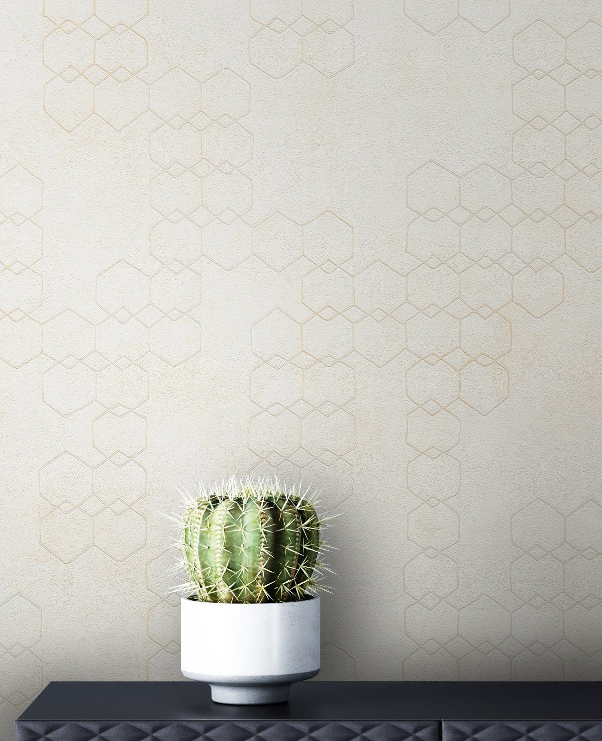 Newroom Vliestapete, Beige Tapete Leicht Glänzend günstig online kaufen